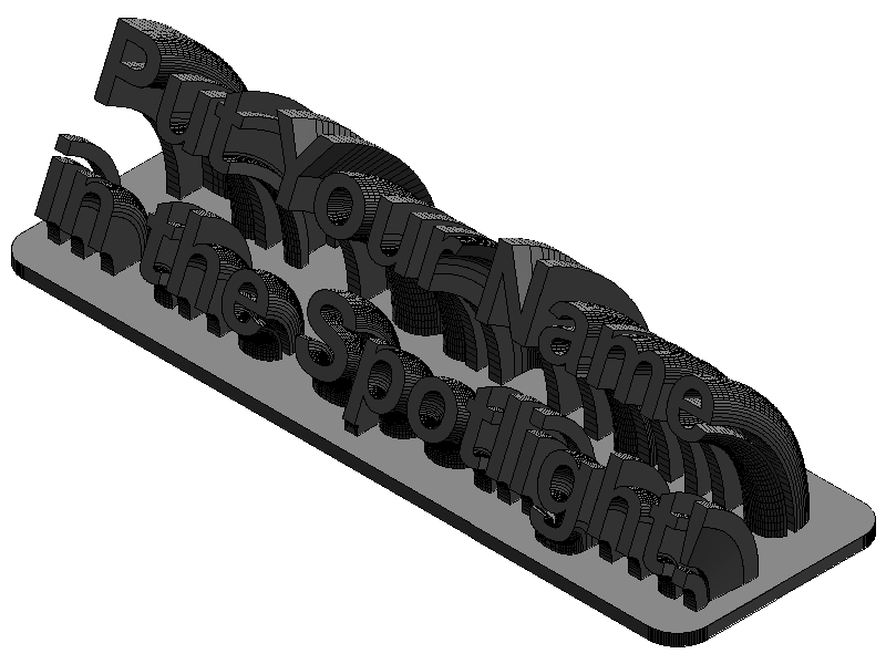 Sweeping Nameplate - Parametric 3D Model Generator | Paramecad