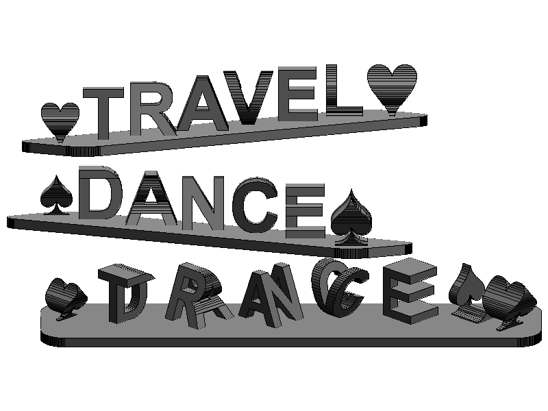 Dual Text Illusion - Custom 3D model created with Paramecad's Dual Text Illusion generator
