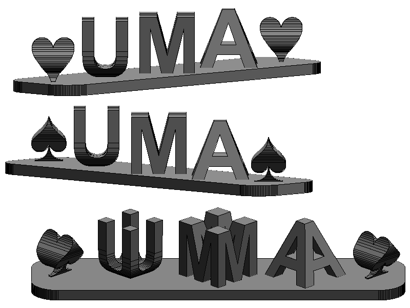Dual Text Illusion - Custom 3D model created with Paramecad's Dual Text Illusion generator