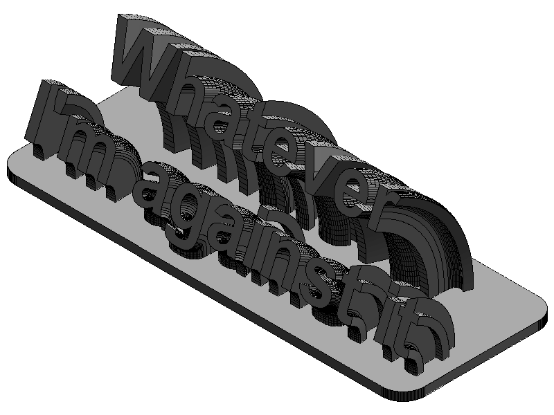 Sweeping Nameplate | against